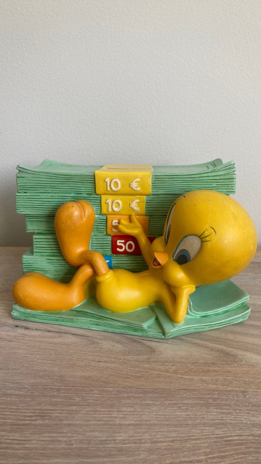 Vintage verzamel object spaarpot Tweety Looney Tunes, Ophalen of Verzenden, Zo goed als nieuw, Steen, Aardewerk of Keramiek, Dier