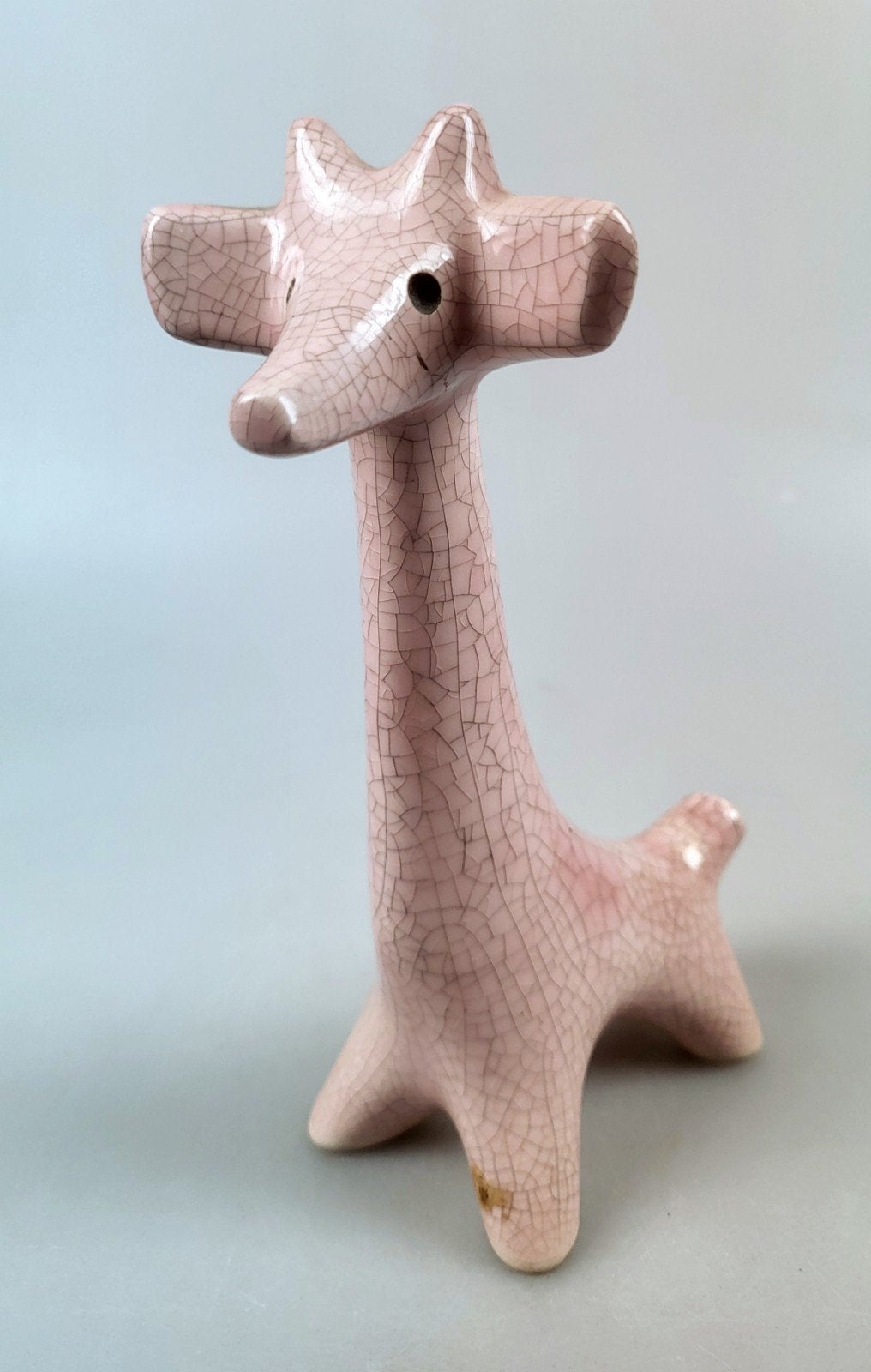 Jaap Ravelli giraffe beeldje roze craquelé, Ophalen of Verzenden