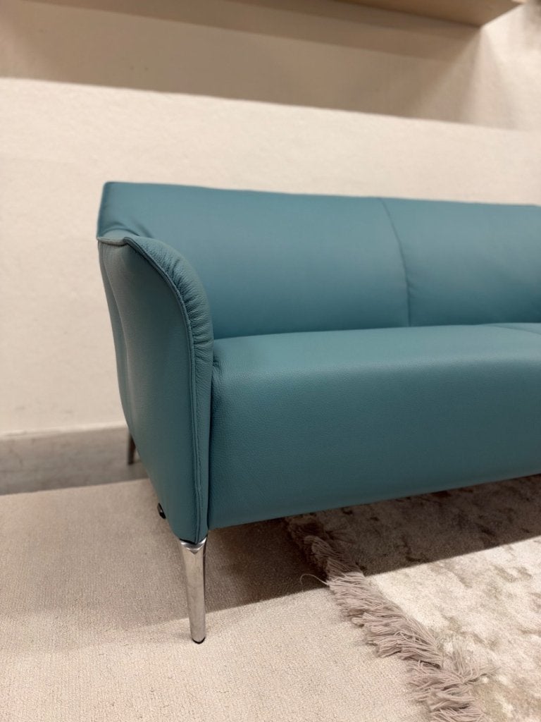 Nieuw Leolux Mayon 2,5 zits Bank Senso blauw leer, Leolux, Info@leolux.nl, 150 tot 200 cm, Ophalen of Verzenden
