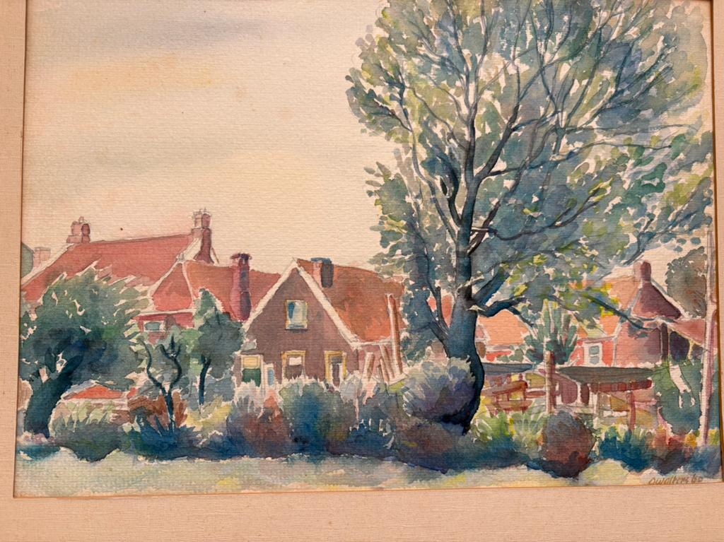 Aquarel. De Veendijk, Ophalen of Verzenden