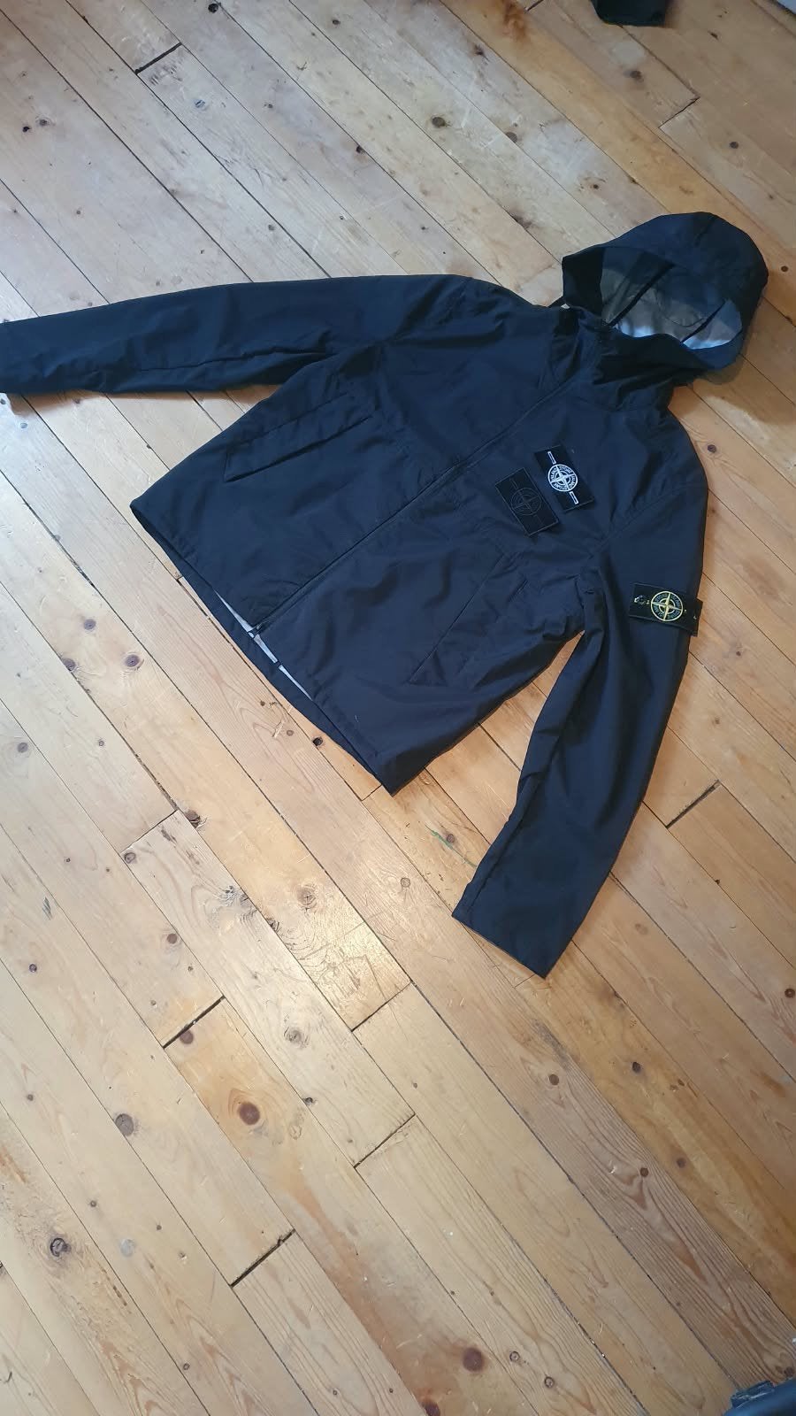 Stone Island jas maat M (valt als S), Zwart, Ophalen of Verzenden, Stone Island, Gedragen