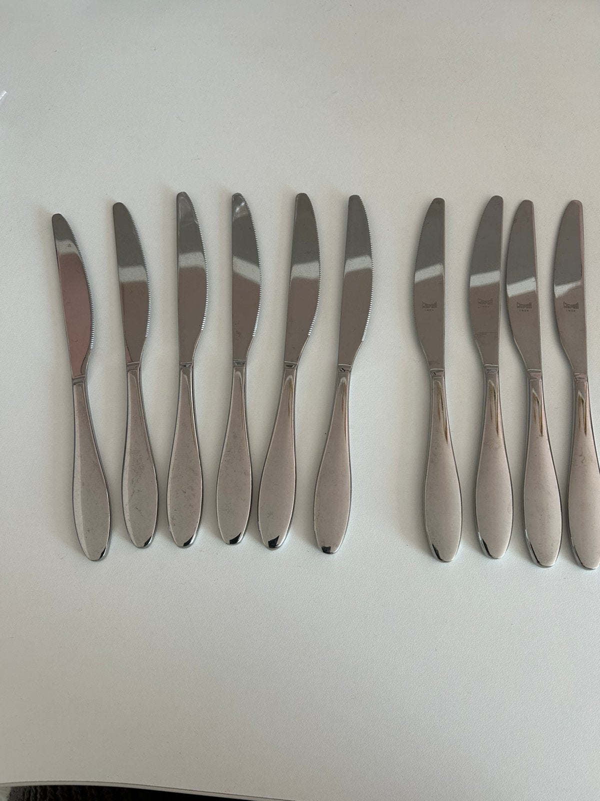 Inox messen 10 stuks, Ophalen of Verzenden, Gebruikt, Rvs of Chroom