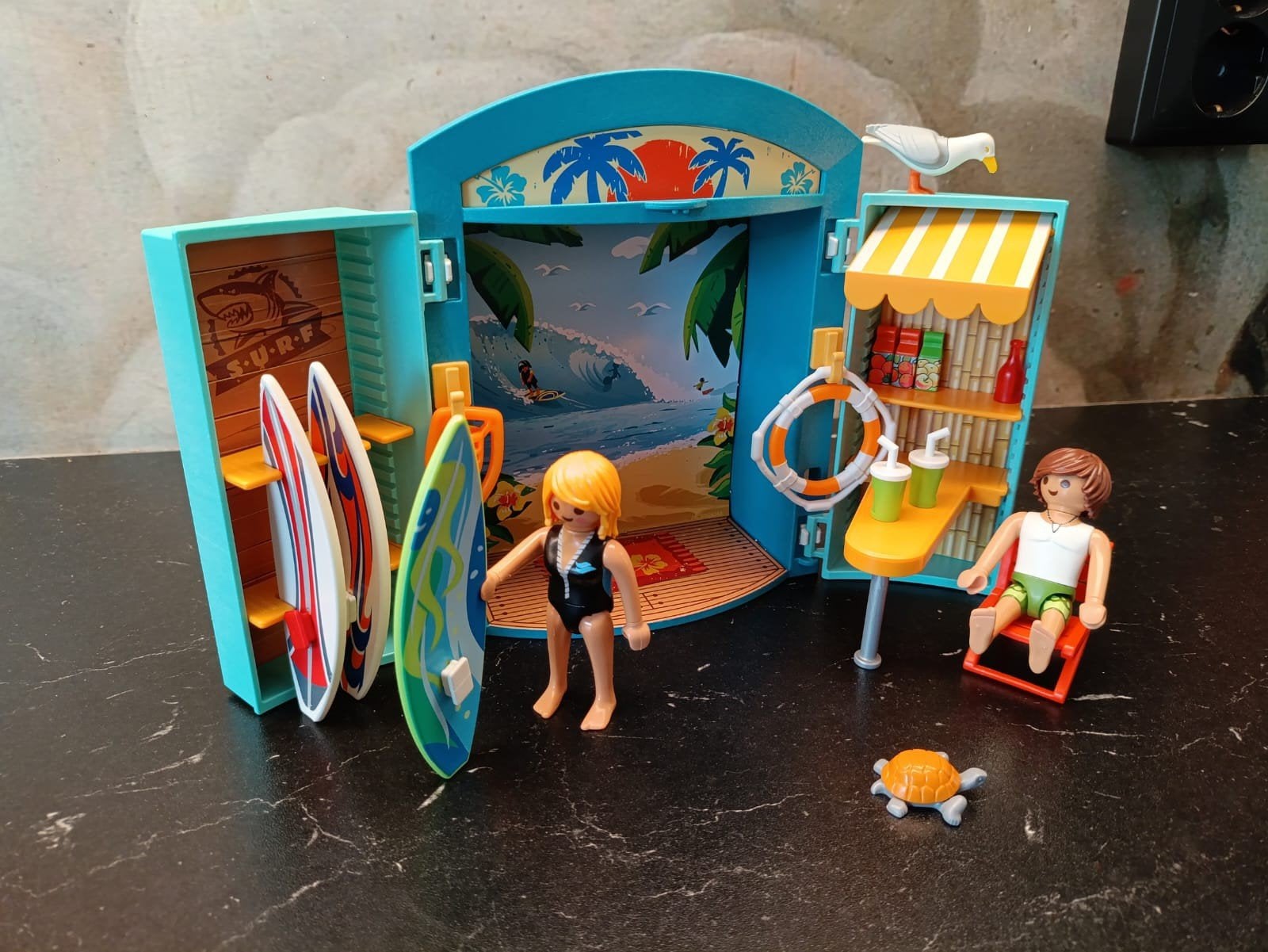 Playmobil Speelbox Surfshop 5641 - Zo goed als nieuw, Complete set, Overige typen, Ophalen of Verzenden, Summer fun