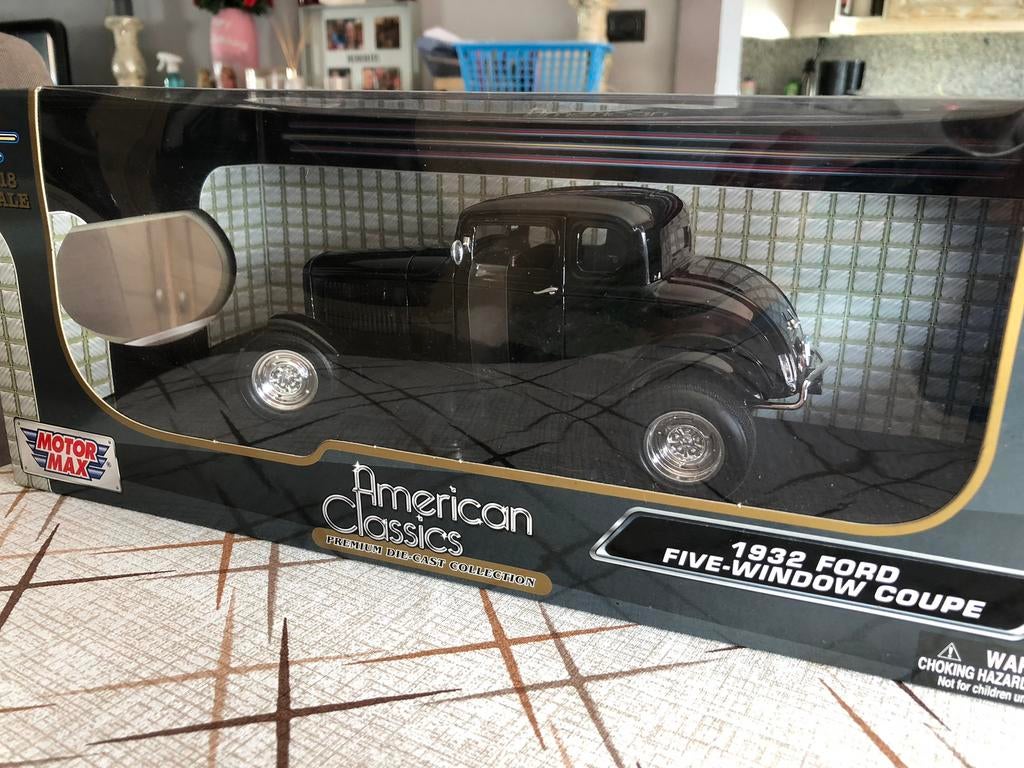 MotorMax 1/18 ford five windows coupe uit 1932, Ophalen, Nieuw, Auto, Overige merken