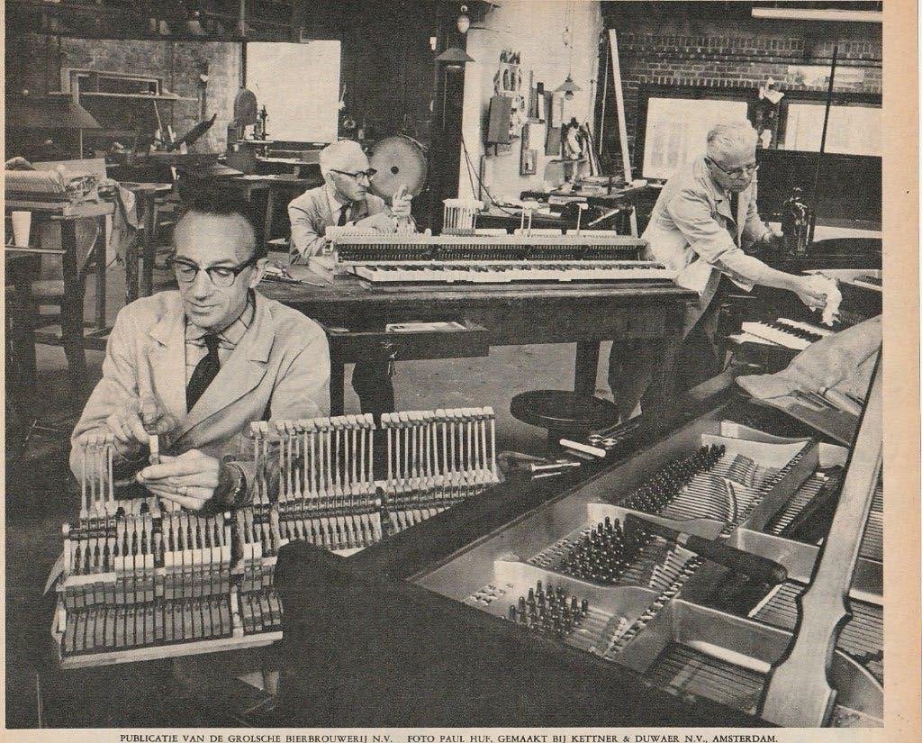 Retro reclame 1966 Grolsch bier orgel reparateur, Verzenden, Overige typen