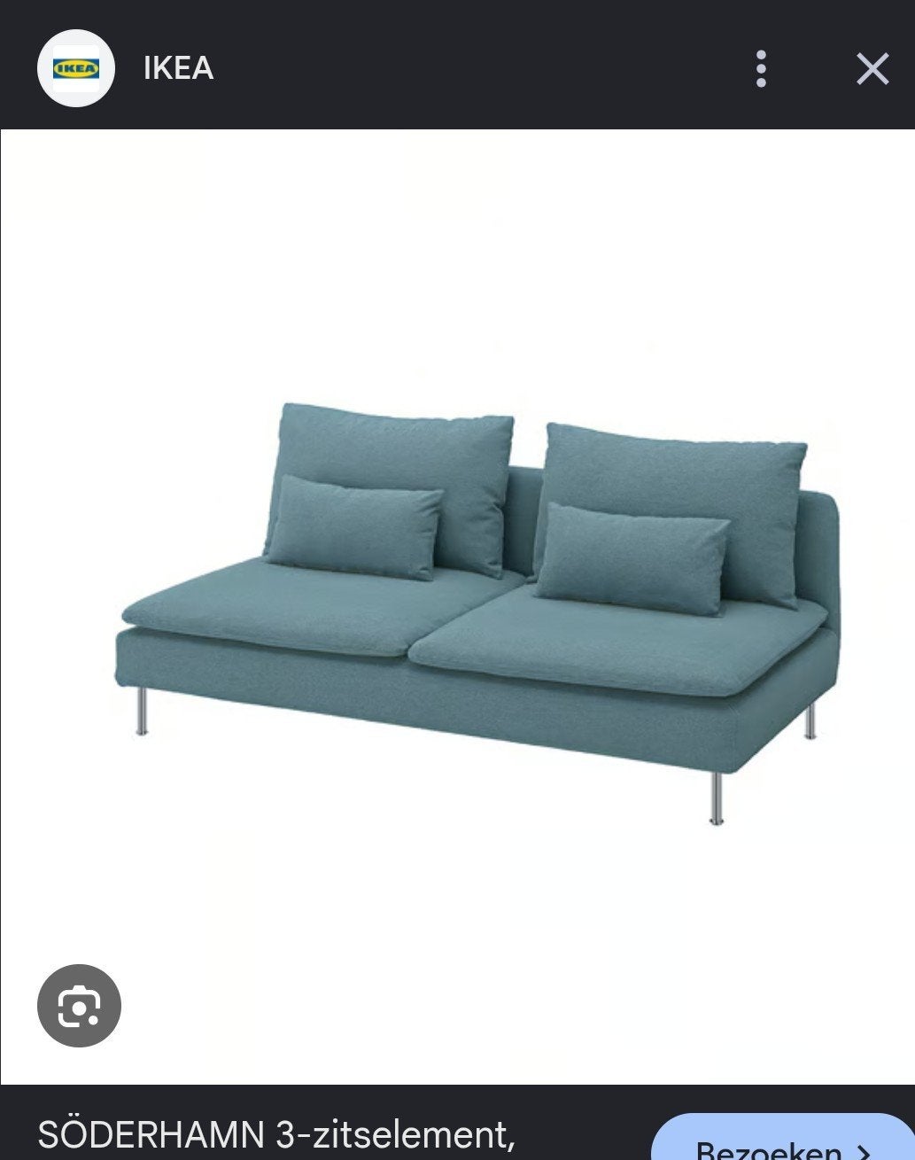 IKEA Söderhamn 2-zitsbank in turquoise, Ophalen, Gebruikt, Modern, Scandinavisch, 150 tot 200 cm