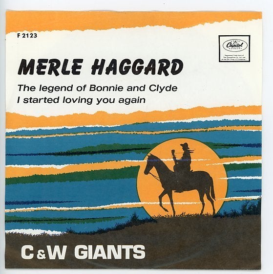 uit de serie C & W Giants- Single van Merle Haggard uit 1968, Beschermende buitenhoes, Ophalen of Verzenden, Gebruikt, 12 inch
