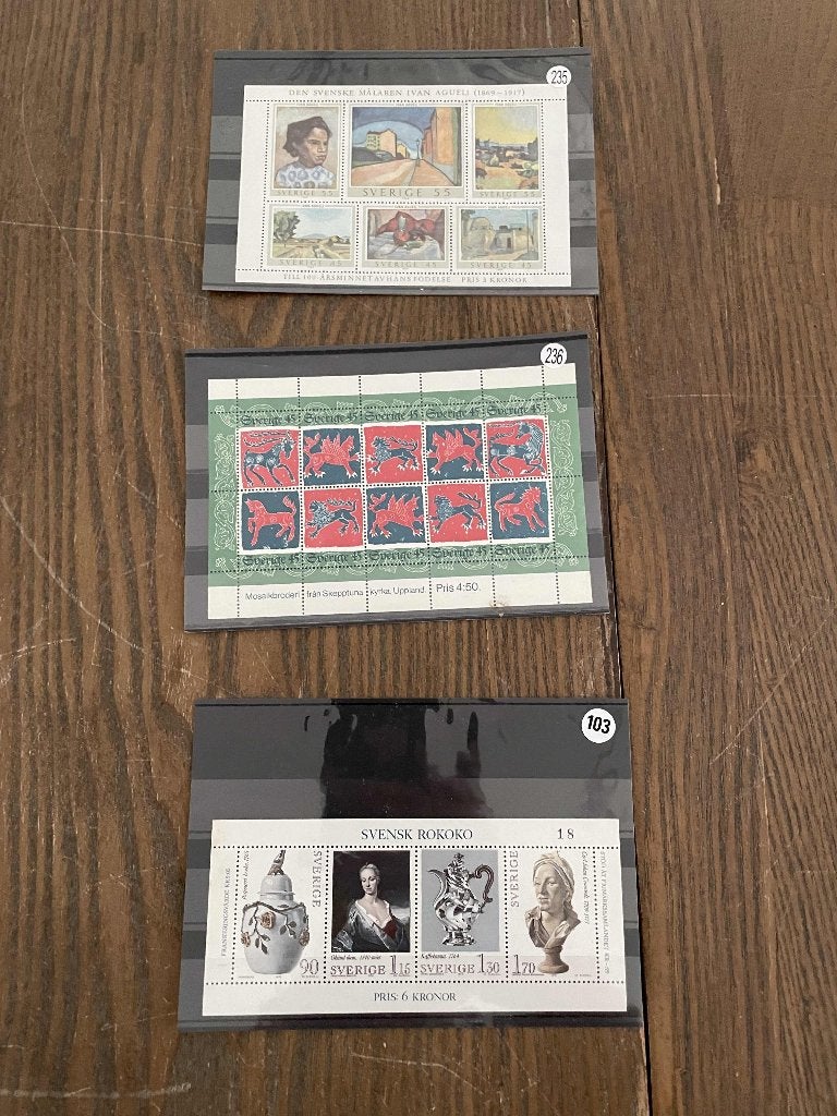 postzegels zweden postzegels kaart 229+233+234, Verzenden, Zweden