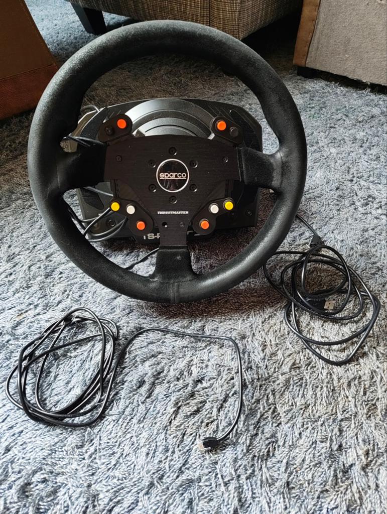 Thrustmaster TS-PC + Sparco Rally wheel add-on R383 mod, Thrustmaster, Ophalen of Verzenden, Gebruikt, Racestuur