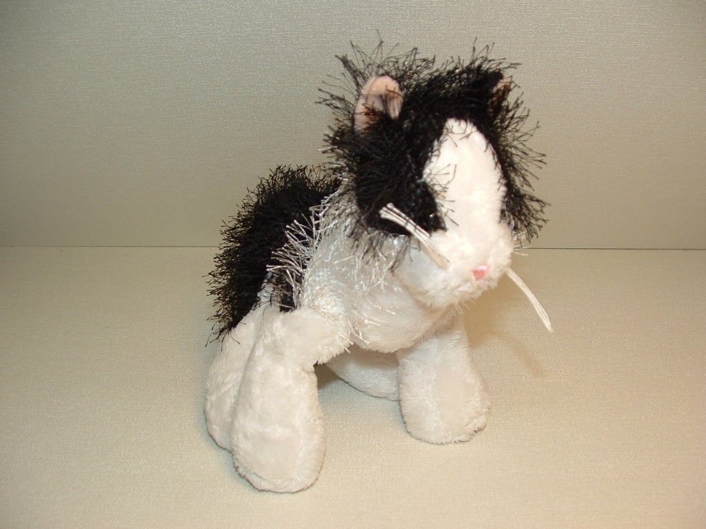 GANZ POES LIL KINZ CAT WEBKINZ GLADDE STOF ZWART/ WIT, Verzenden, Nieuw, Overige typen