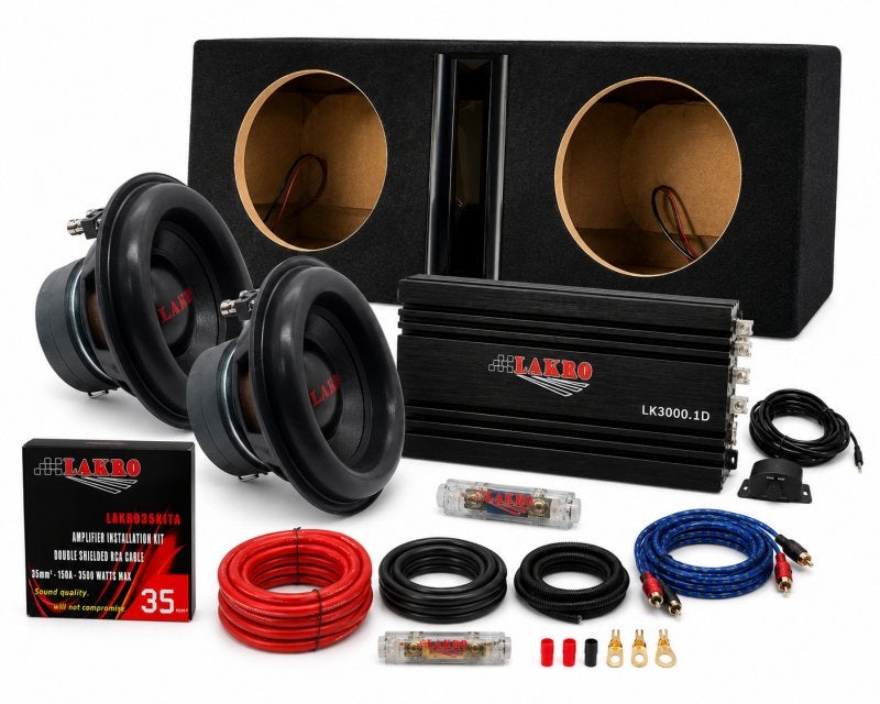 Mini mega powerpack 5 - LAKRO - Dubbele 8 inch - 500 watt, Auto diversen, Autospeakers, Niet ingevuld, Niet ingevuld, Niet ingevuld