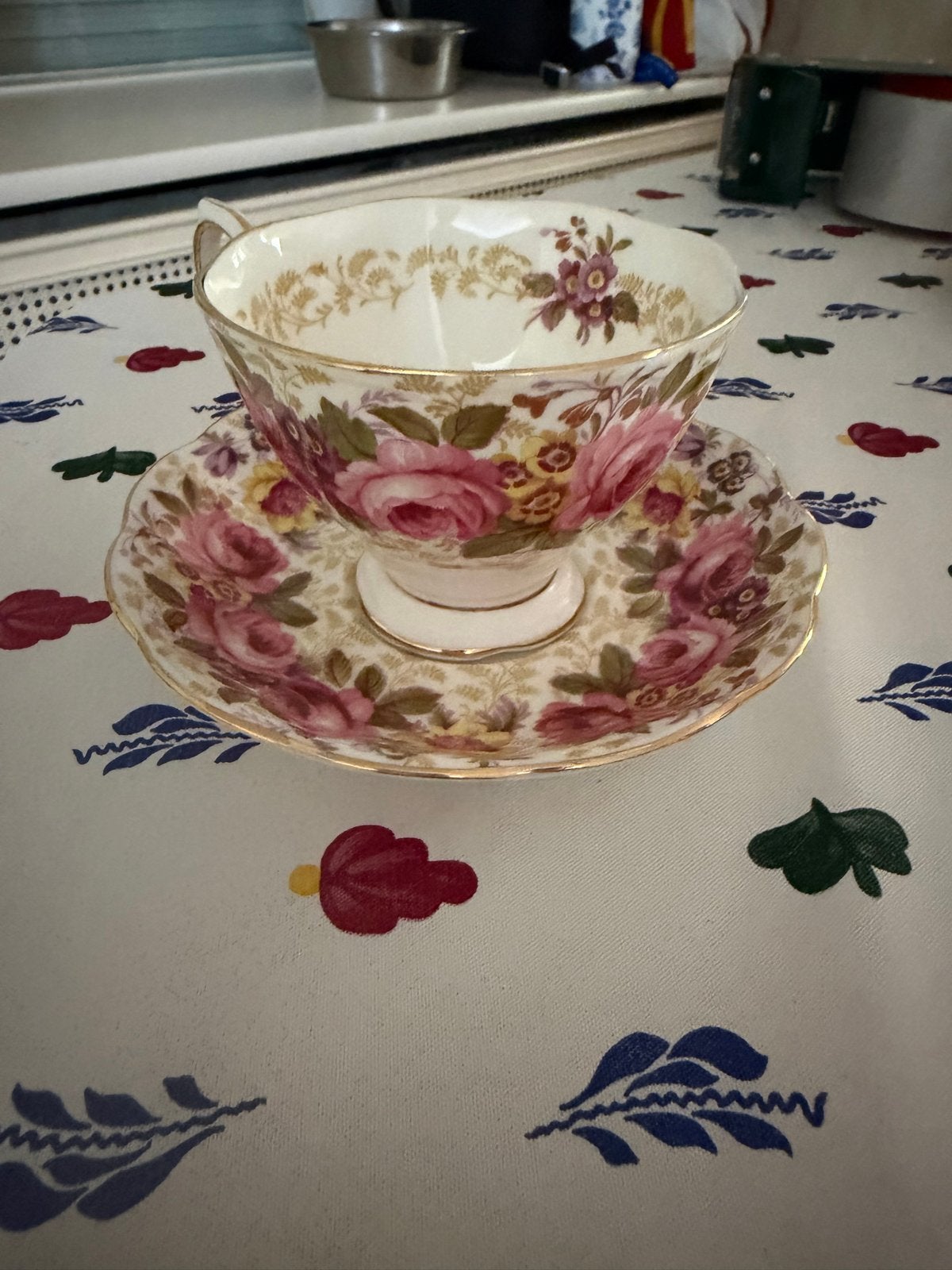 Royal Albert Serena theekop en schotel - Vintage, Ophalen of Verzenden