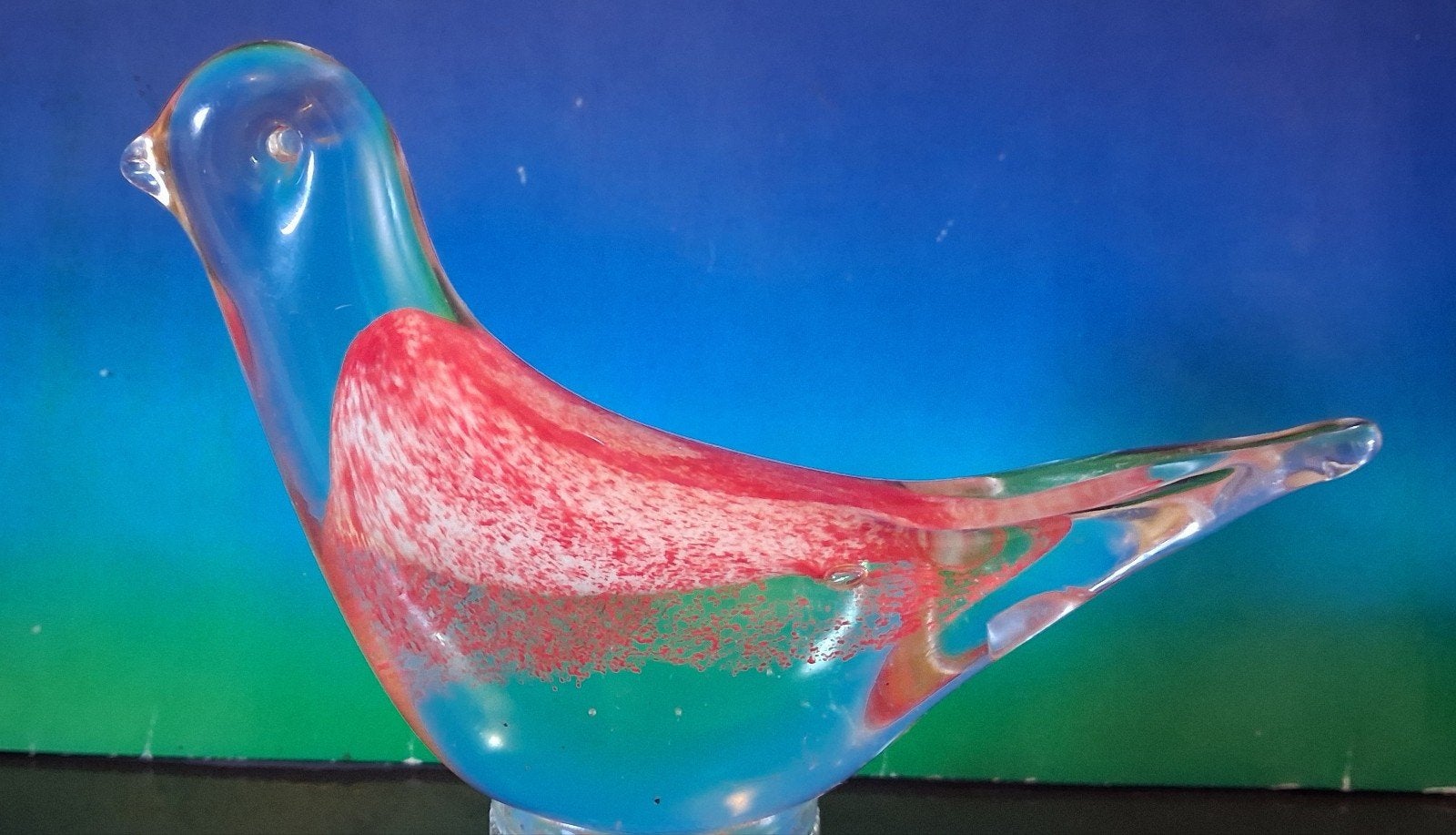 Vogel. Glassierkunst.  Lengte 16 cm., Ophalen