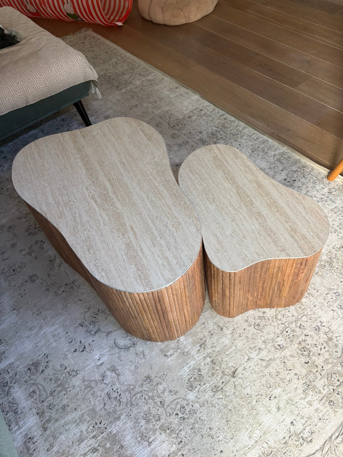 Organische salontafel beckie set van 2, Huis en Inrichting, Ophalen, Minder dan 50 cm, Zo goed als nieuw, Overige vormen