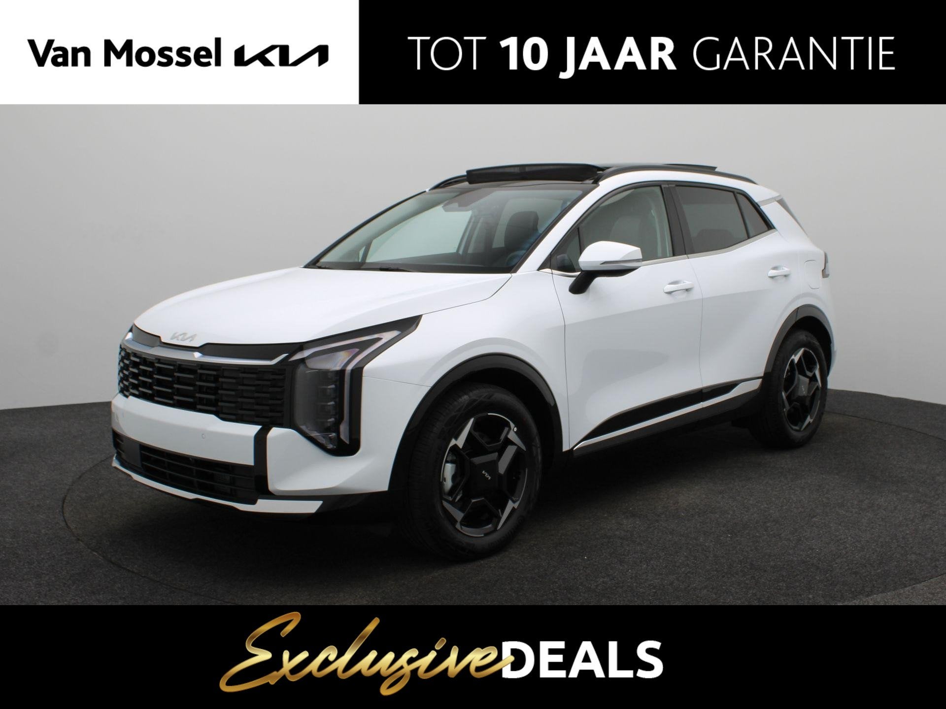 Kia Sportage 1.6 T-GDi Hybrid DynamicPlusLine | Navigatie |, Auto's, Euro 6, 4 cilinders, Leder en Stof, Wit
