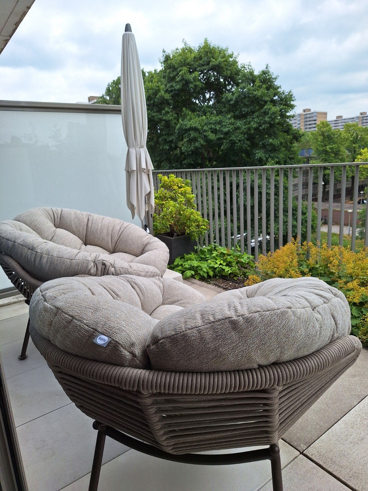 Suns Siano loungechair,2 stuks,bronskleur, Ophalen of Verzenden, Nieuw, Aluminium, Stoel