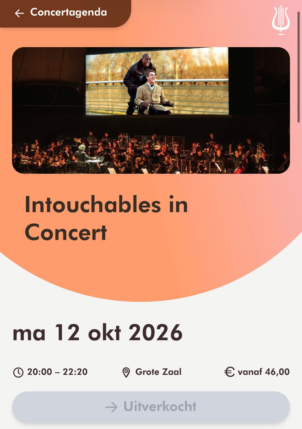 2x Intouchables in Concert | ma 12 okt 2026 | Concertgebouw, Tickets en Kaartjes, Drie personen of meer, Overige soorten