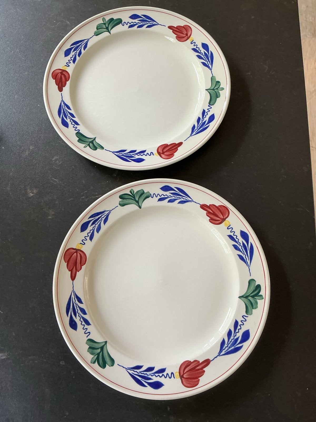 2 Vintage Boerenbont Borden Royal Boch Belgisch Jaren '70/'8, Ophalen of Verzenden