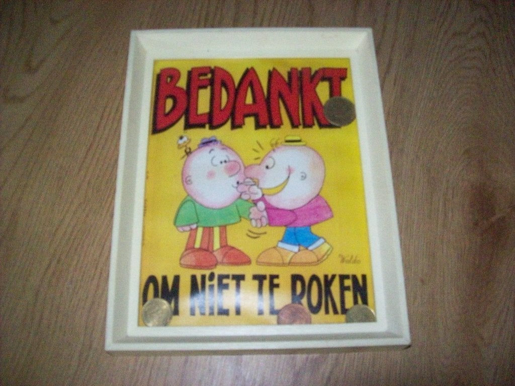 lijst spaarpot voor 0,50, Verzamelen, Ophalen, Zo goed als nieuw, Steen, Aardewerk of Keramiek, Vervoermiddel