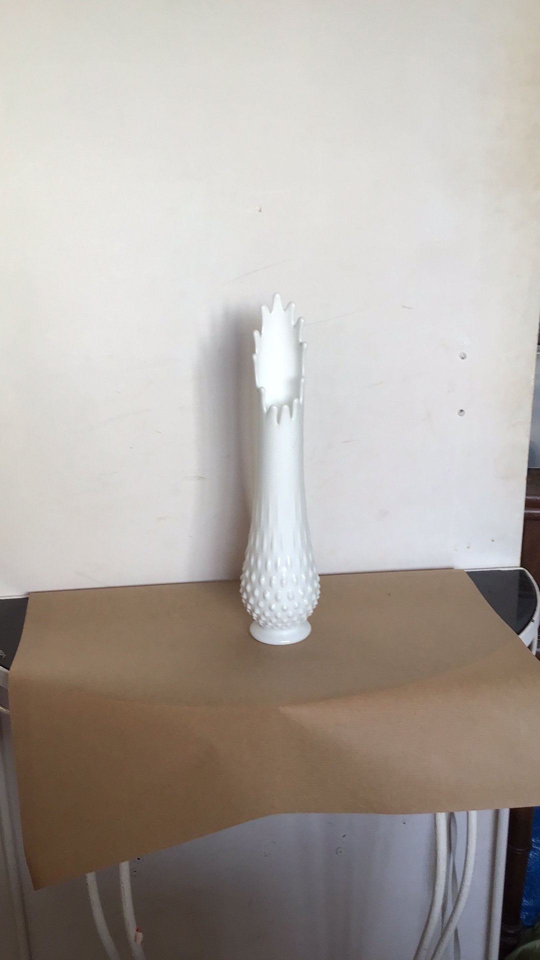 Fenton melkglas vinger Vaas Hobnail, Ophalen of Verzenden