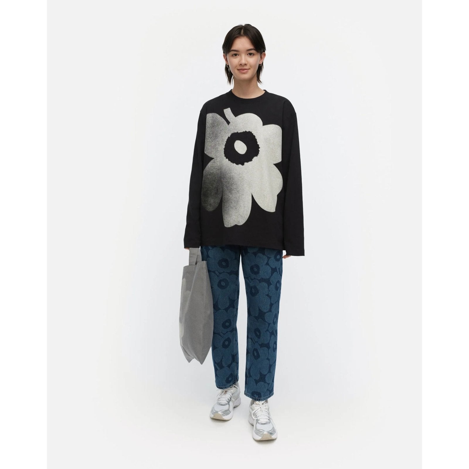 Marimekko Uniseks Longsleeve Maat S grijs zwart, Verzenden, Nieuw, Lange mouw, Maat 36 (S)