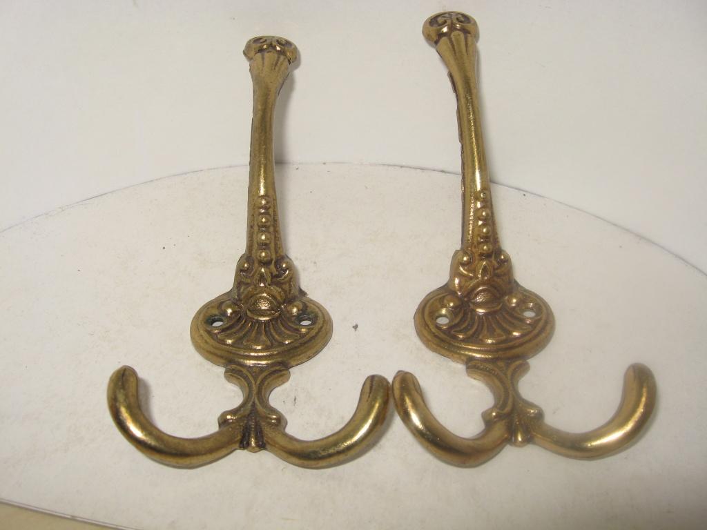 2 Koper / messing kleding haken ( 15 cm ), Ophalen of Verzenden, Koper