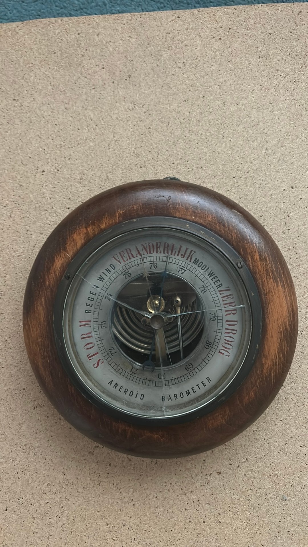 Barometer met kapot glas, Ophalen, Niet werkend, Barometer