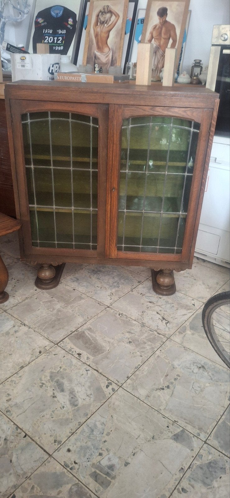mooie glas in lood kast, Huis en Inrichting, Ophalen, 100 tot 150 cm, 25 tot 50 cm, Glas