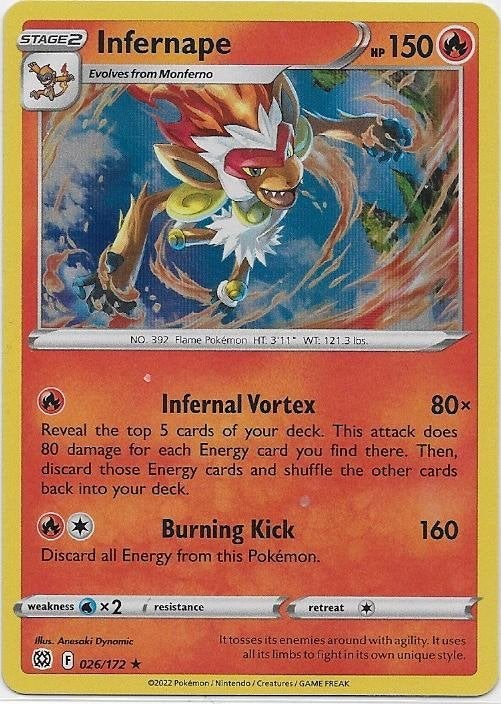 Brilliant Stars,  Infernape [holo] 26/172, Verzenden, Nieuw, Losse kaart