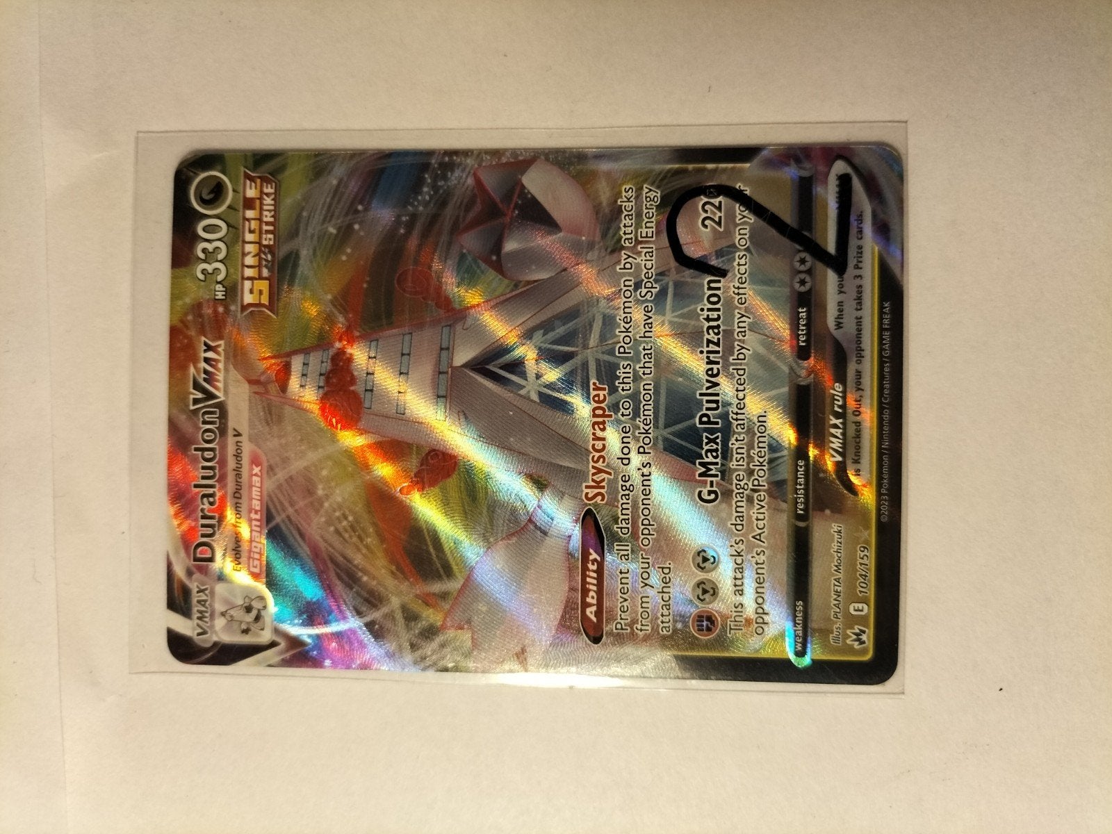 Pokémon Duraludon VMAX (Full Art) - Single Strike, Verzenden, Zo goed als nieuw, Losse kaart, Foil