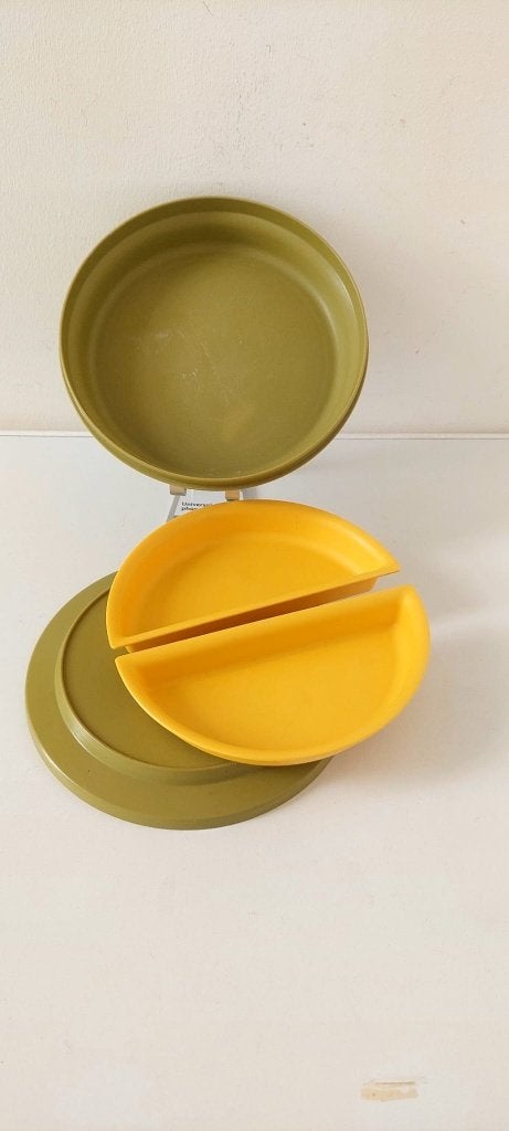 Vintage Tupperware Seal 'N Serve 1206 vak verdeling (70s), Eu, Gebruikt, Eu, Geel