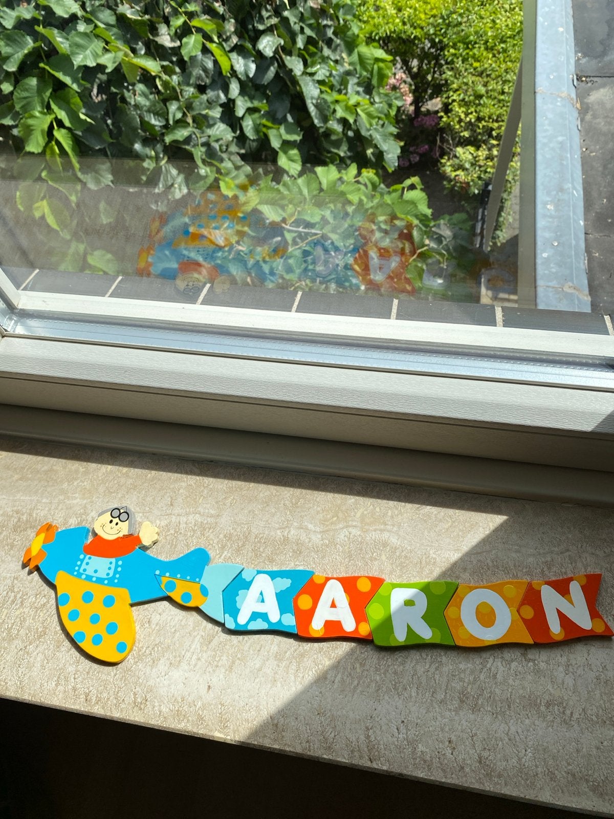 Naam Aaron voor kinderkamer - vliegtuig thema, Ophalen of Verzenden, Zo goed als nieuw, Jongen