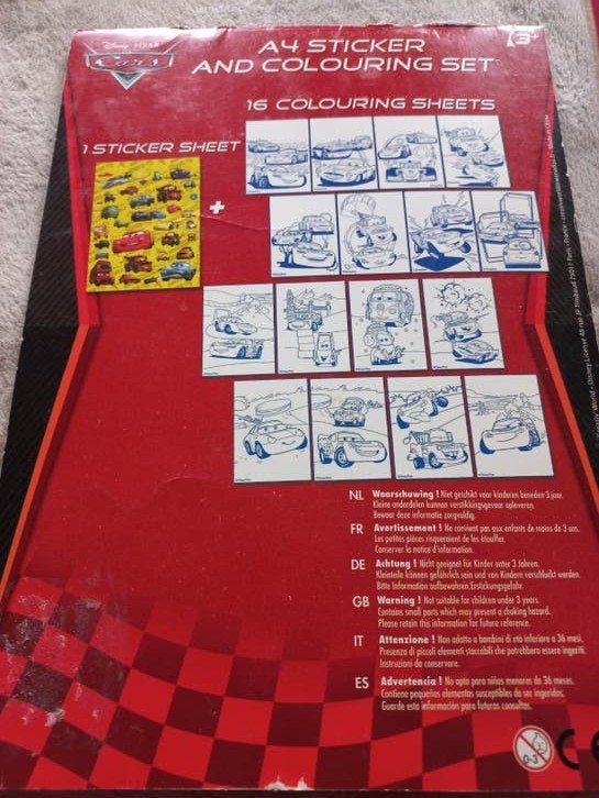Disney Pixar Cars kleurplaten en stickers, Ophalen of Verzenden, Overige figuren, Nieuw, Papier, Kaart of Schrift