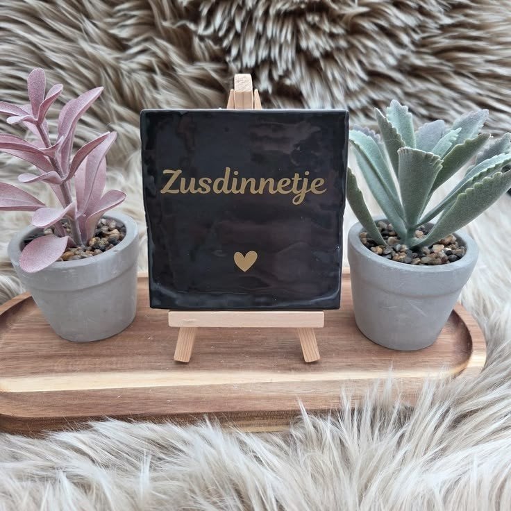 Nieuw tegeltje met tekst - Zonder houder, Ophalen of Verzenden, Nieuw, Zwart, Steen/keramiek