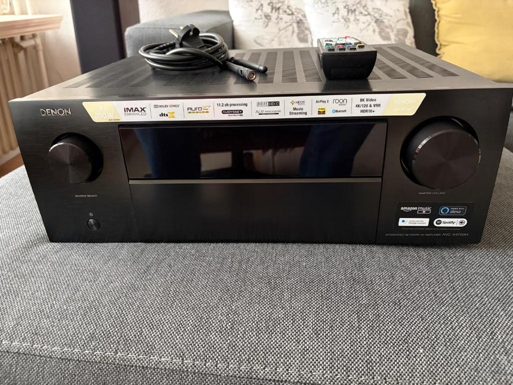 DENON AVC X4700H Atmos Auro3 Imax Heos 8K,audyssey microfoon, Ophalen, Zo goed als nieuw, 120 watt of meer, Denon