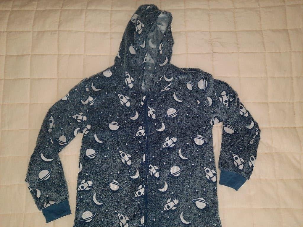 blauwe "ruimte" onesie maat 158-164 ( L11 ), Kinderen en Baby's, Kinderkleding | Maat 158, Ophalen of Verzenden, Zo goed als nieuw