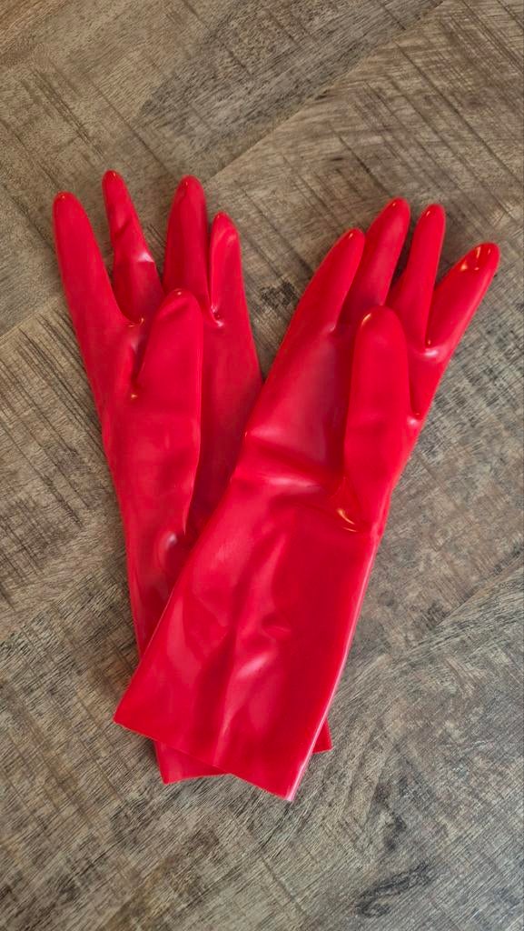 Latex handschoenen, rood, Kleding | Dames, Overige Dameskleding, Verzenden, Nieuw