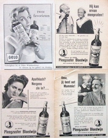 35+ vintage reclames sterke dranken 1956-59 Sherry Advocaat, Ophalen of Verzenden, Gebruikt, Reclamebord