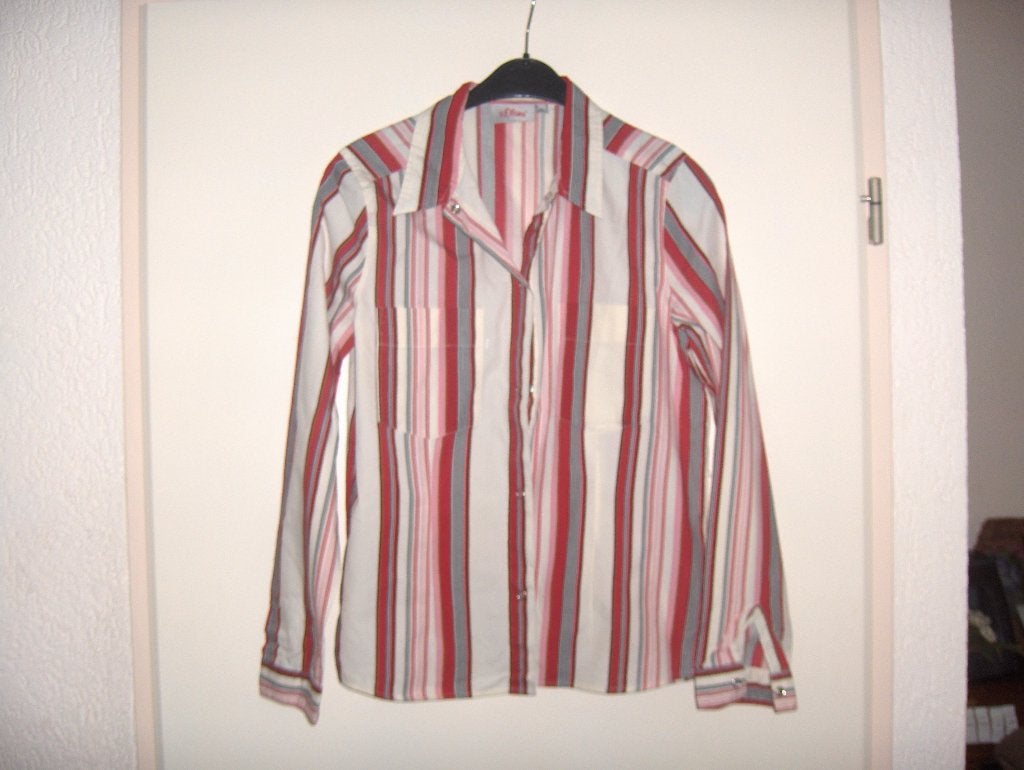 Rood roze off white katoenen blouse S OLIVER 36 S nieuwstaat, Maat 38/40 (M), Ophalen of Verzenden, Rood, S Oliver
