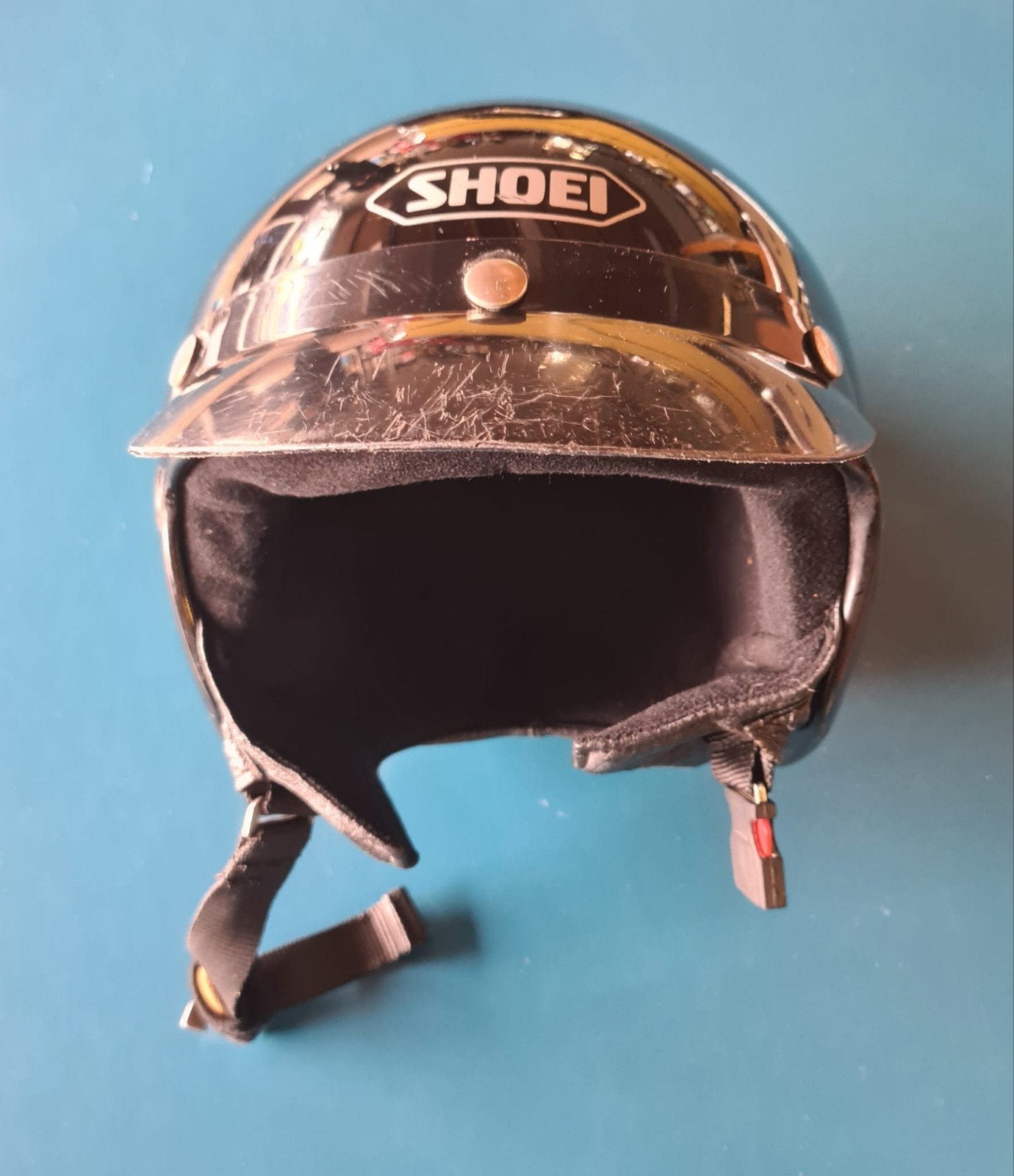 Shoei Jethelm Zwart - Klassieke Motorhelm, Heren, Ophalen of Verzenden, Shoei, Tweedehands