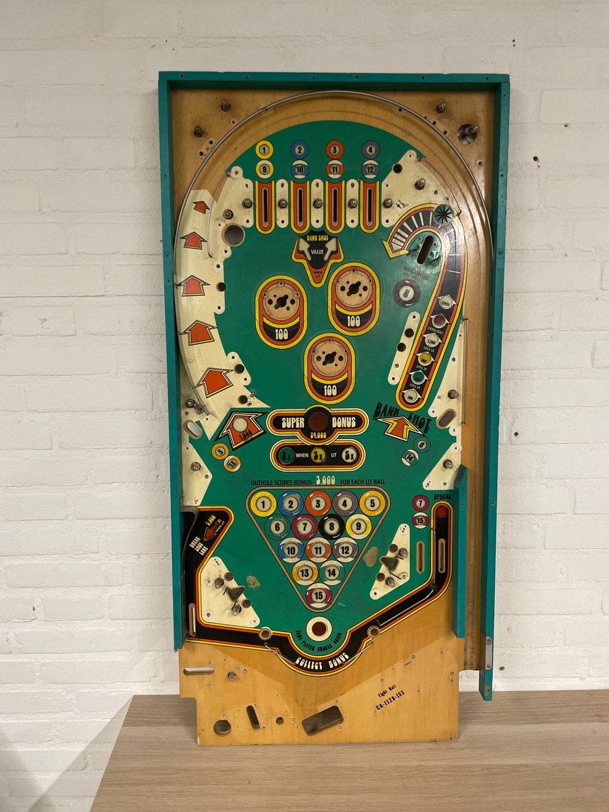 Flipperkast speelveld - Bally Eight Ball, Gebruikt, Mechanisch, Bally, Onderdeel of Defecte kast