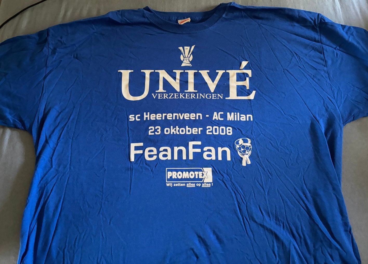 SC Heerenveen - AC Milan FeanFan T-shirt 2008, Ophalen of Verzenden, Gedragen, Overige maten, Blauw