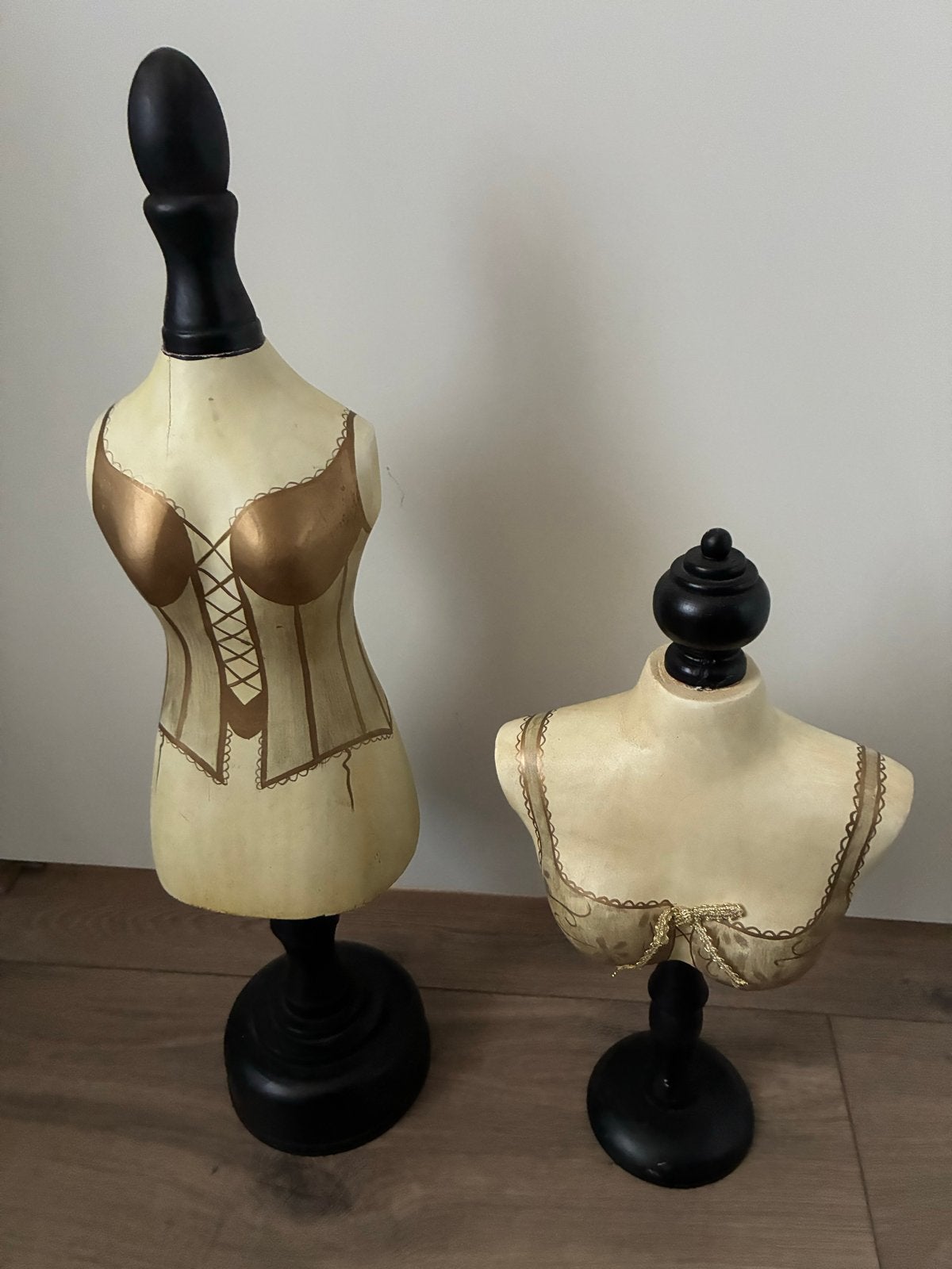 Decoratieve paspoppen - set van 2, Ophalen of Verzenden, Gebruikt, Brocante, Beige