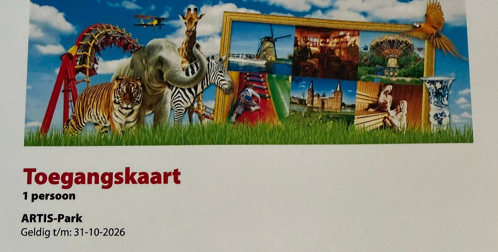 Artis, Drie personen of meer, Ticket of Toegangskaart