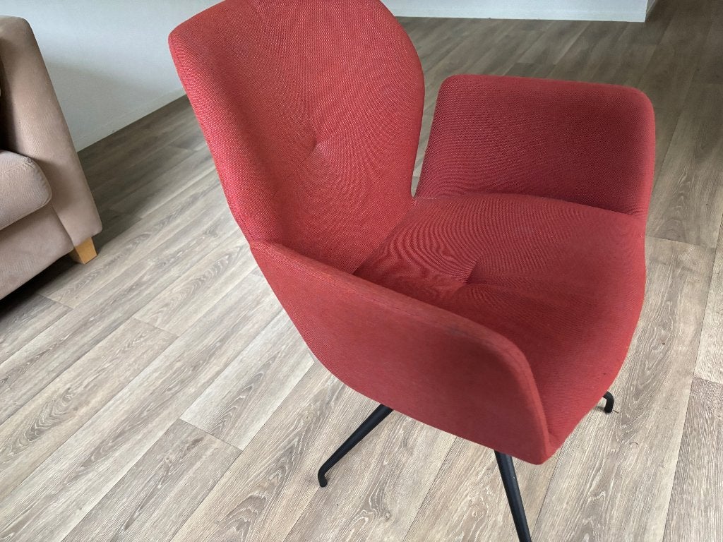 Eetkamerstoel, Mobitec Mood, rood, draaibaar, Huis en Inrichting, Ophalen, Gebruikt, Twee, Stof