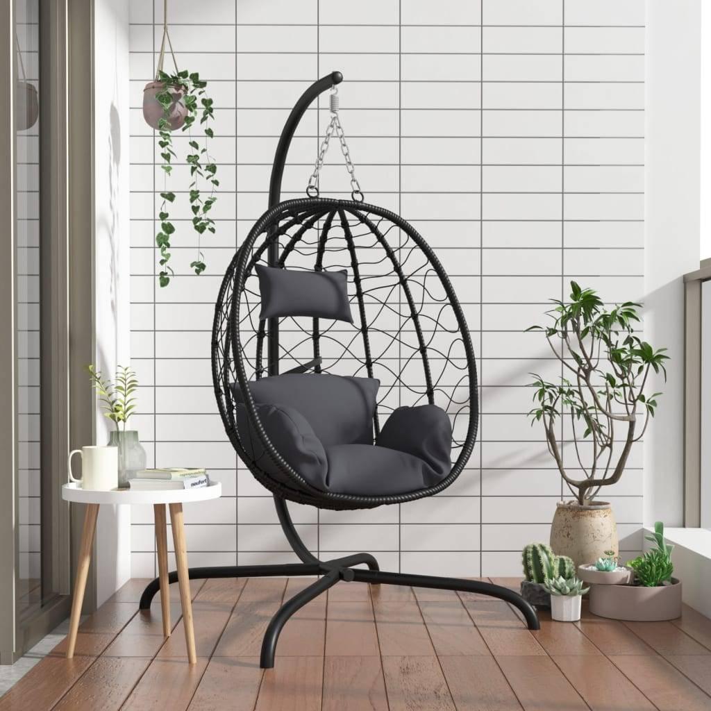 Hangstoel + standaard egg eenpersoons swing GRATIS BEZORGD, Hangstoel, Verzenden, Zwart, Overige materialen