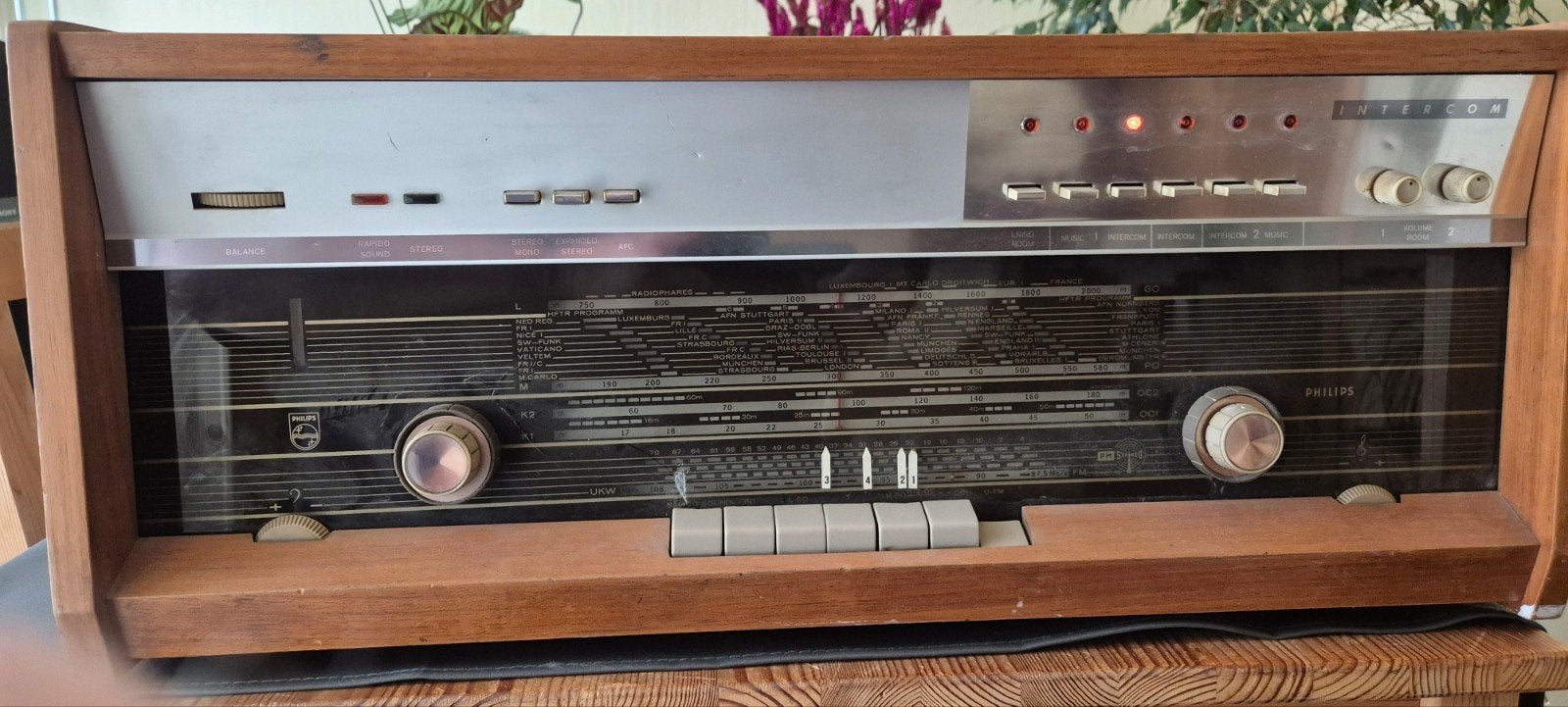 Vintage Philips B8X44A buizenradio - Stereo, Ophalen, Gebruikt, Radio