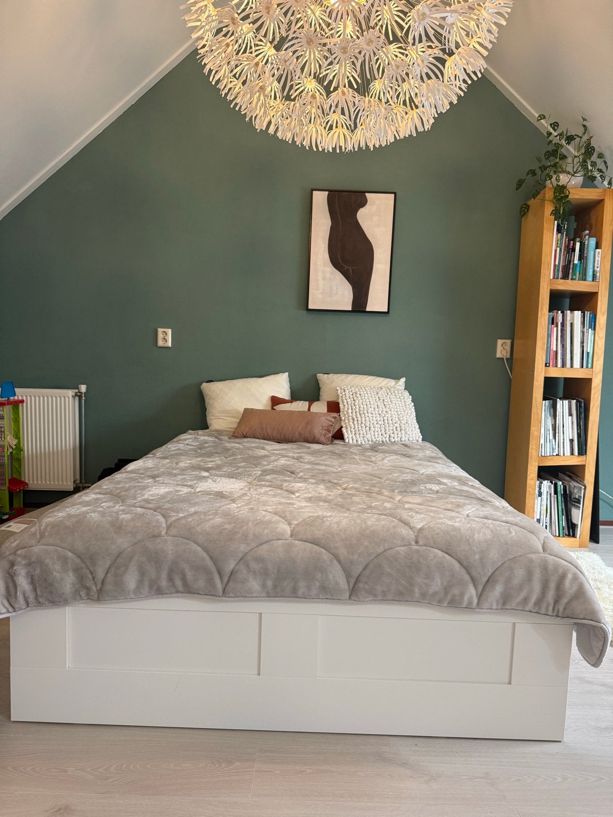 IKEA Brimnes bed 140 cm breed met opbergruimte, Ophalen, Gebruikt, Wit, Tweepersoons