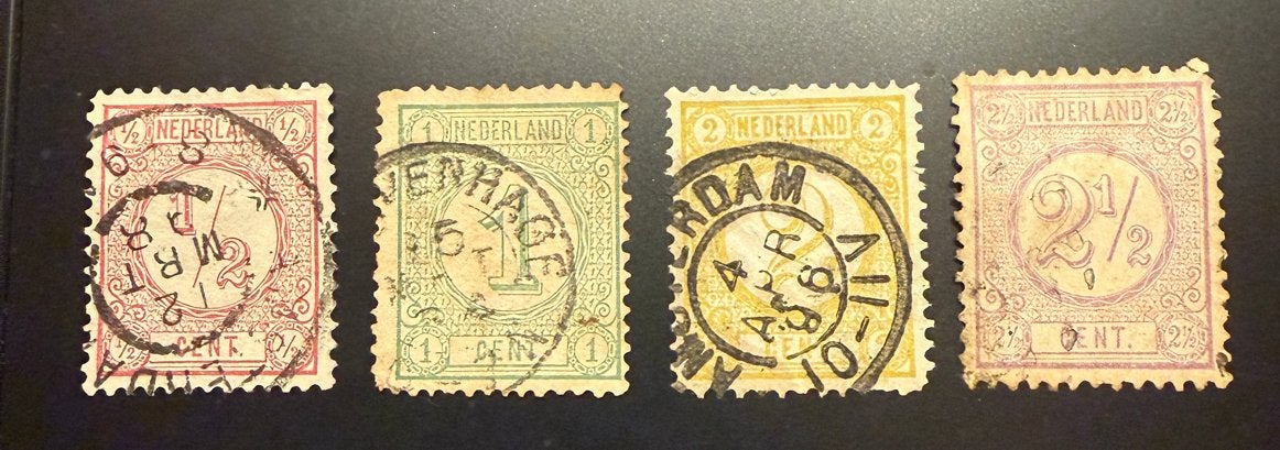 NEDERLAND POSTZEGEL NVPH 30 t/m 33 Drukwerkzegels 1876, Postzegels en Munten, Verzenden, T/m 1940, Gestempeld