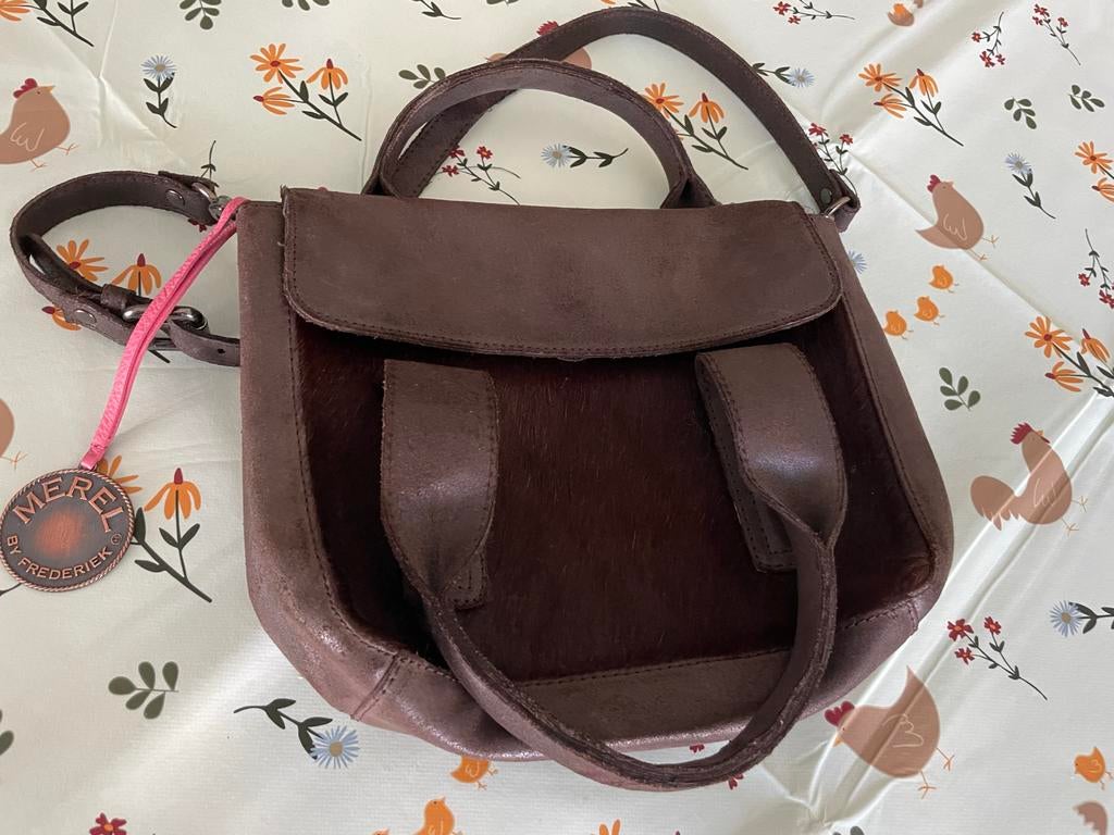 Merel by Frederiek tas, Ophalen, Zo goed als nieuw, Bruin, Handtas